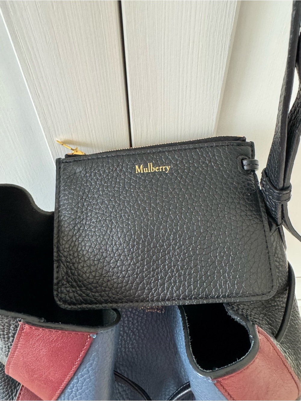 Mulberry Millie Leather Drawstring Tote Bag-Tricolor - Picture 5 of 14